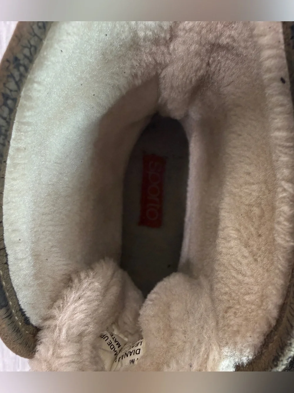 Vintage Sporto Diana Duck Boot | 7 | Gray Suede Faux Fur Lined | Genuine Duck - Picture 8 of 10